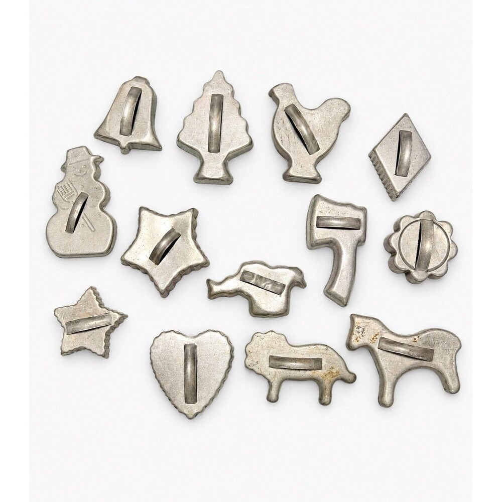 Lot Of 13 Vintage Aluminum Cookie Cutters